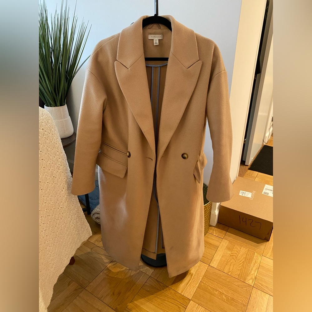 Topshop Camel Wool Coat